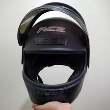 Casco Integral Negro Para Moto, Doble Visor, Marca Rcz 