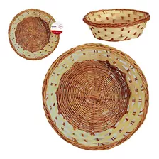 Cesta Cestinha De Palha De Mesa Para Pães Bolos Mesa Posta Cor Dourado