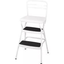 Cosco White Retro Counter Chairstep Taburete Con Asiento Ele