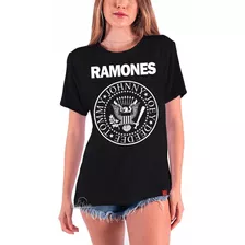 Camiseta Feminina Ramones Camisa Banda - 100% Algodão