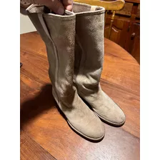 Botas De Gamuza , Mujer , Caña 3/4, Talle 36 (impecables)