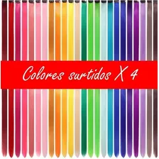 Extension De Cabello En Mechas Colores Surtidos, Clip X4 U