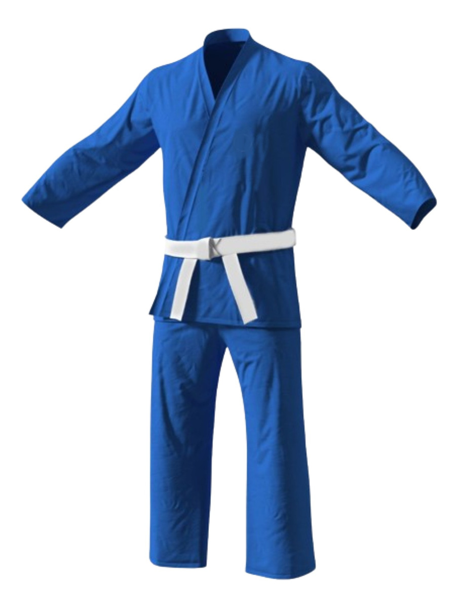 Judogi Kimono Judo Traje Uniforme Azul Gabardina Mediano