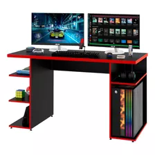 Mesa Escrivaninha Gamer 1350mmx750mmx600mm Netmobil Cor Vermelho