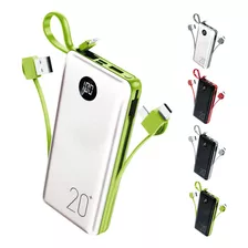 Carregador Peining Wp-959 Wp-959 Usb-c Powerbank,carregador Portátil,power Bank Para iPhone,power Bank Para Samsung Usb-c,power Bank Para Samsung Com Cabo Carregamento Rápida Branco E Verde