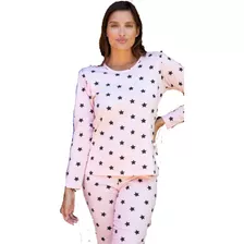 Pijama Estrellitas Invierno Algodon Mujer Florcitas 24610