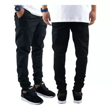 Calça Jogger Masculina Jeans Sarja Premium Elástico Lycra
