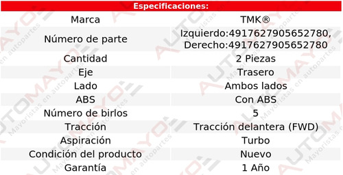 2) Mazas Traseras Con Abs Tmk S80 L5 2.5l Volvo 2006 Foto 2