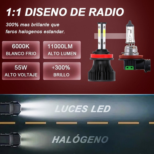 9005 H11 Kit De Focos Led De 4 Lados 11000lm Para Chevrolet Foto 4