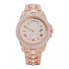 Relojes De Cuarzo Con Diamantes Missfox Para Hombre Color De La Correa Rose Gold