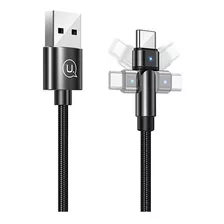 Cabo Usb Tipo C Turbo Quick Charge Ajustável 180 Graus Gamer