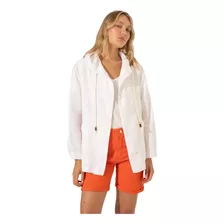 Campera Mujer Portsaid Jacket Lino Garment Dye Con Capucha P