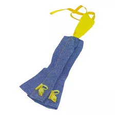 Conjunto Roupas Boneca Susi Body Amarelo Calça Jeans Estrela