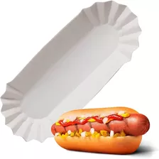 Canoa Bandeja Para Hot Dog - Completo Pack 100 Unidades