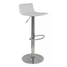 Banqueta Stick Regulable Makom Asiento Tapizado En Ecocuero Blanco