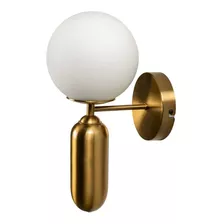 Arandela Cuica Bronze Globo Vidro Branco Bella Hl016 St2437 110v/220v