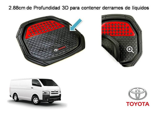 Tapetes 4pz Charola 3d Logo Toyota Hiace 2006 A 2013 Foto 5