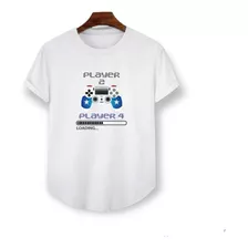 Playera Hombre Blanca Fit Long Con Estampado