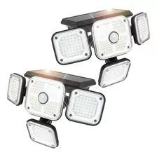 Paquete De Dos Luz Solar Reflector Led Blanco Exterior Ip 65