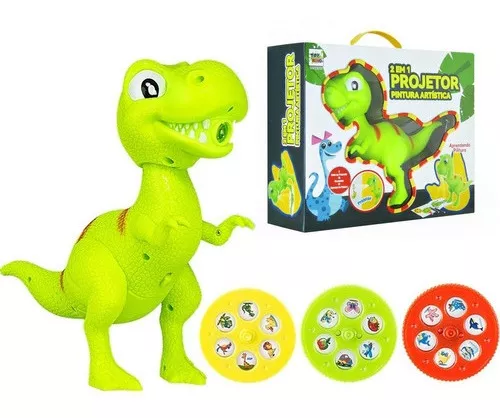 Brinquedo Dinossauro Projetor De Imagens Educativo Desenhar