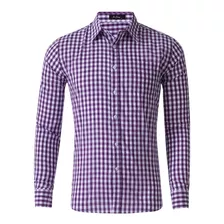 Camisa A Cuadros Hombre Casual Moda Algodón Manga Larga