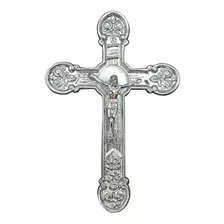 Crucifixo Promoção Metal Cromado 15cm Tumulo Lapide Zamac