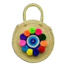 Bolsa Para Mujer Redondo Ojo Turco Pompom 30 2052