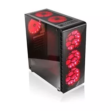 Case Gamer Speedmind Atx 6 Ventiladores Led Rojo Transparent