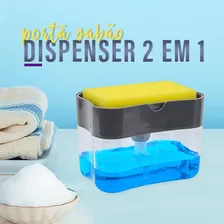 Dispenser Detergente 2 Em 1 Com Suporte Porta Bucha 385ml