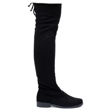 Bota Over Knee Estilo Meia Camurça Stretch Acima Joelho