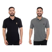 Kit 2 Camiseta Blusa Camisa Gola Polo Masculina Piquet