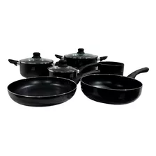 Batería De Cocina Antiadherente 9 Piezas Lusqtoff Bcl9-8 P