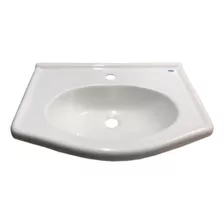 Bacha Marmol Sintetico Monocomando Baño Rectangular Blanco