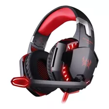 Auriculares Gamer Kotion Gamer G2000 Negro Y Rojo Con Luz Led