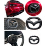 Kit 3 Emblemas Negros Mazda 3 2019 2020 2021 2022 Sedan / Hb