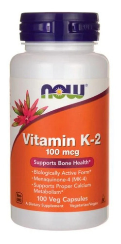 Now Foods Vitamina K-2 Huesos Saludables 100 Vegcaps Sfn
