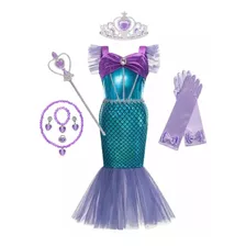 Maravilloso Disfraz Sirena Sirenita Con Accesorios Incluidos