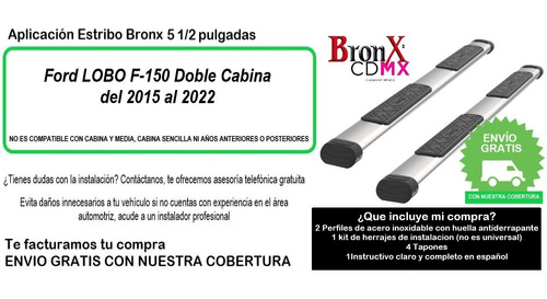 Estribos Bronx Ford Lobo Y F-150 2015-2020 Doble Cabina Foto 9