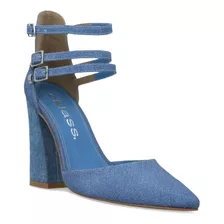 Zapatilla Mujer Tacón Azul 10cm 040-65