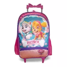 Mochila Patrulha Canina Feminina Infantil Escolar Rodinhas