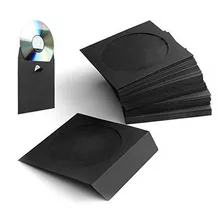 Flexzion 100 Pack Cd Dvd Mangas De Papel Gruesas Negras Estu