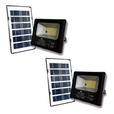 Kit Refletor De 50w Placa Solar Para Área Externa Controle