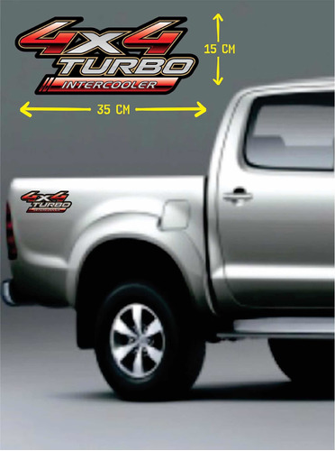Emblema Adhesivo Pick Up Toyota Hilux 4x4 Turbo Intercooler Foto 2