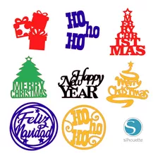 8 Cortes Silhouette Cake Topper, Viniles Cameo Navidad