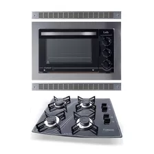 Kit Forno Embutir Inox 45l Cooktop 4 Bocas Preto Safanelli