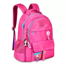 Mochila De Costas Rb Soft Nylon Miçangas Rosa Rb24103 - Clio Desenho Do Tecido Liso