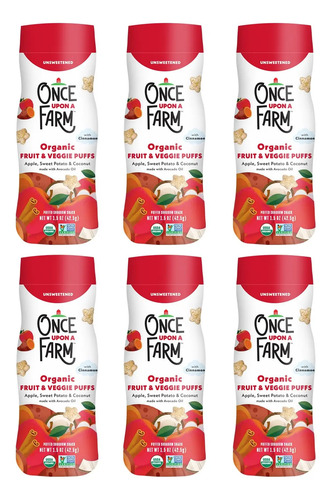 Baby Puffs Once Upon A Farm Frutas E Vegetais Orgânicos 6x
