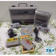 Nintendo Super Famicom Cor Cinza Com Maleta E 4 Jogos