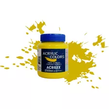 Tinta Acrílica Acrylic Colors Acrilex 250 Ml Cor Amarelo Cadmio Claro - 340