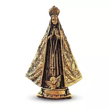 Nossa Senhora Aparecida Bronze Ouro Velho Italiana 22cm Cor Dourado